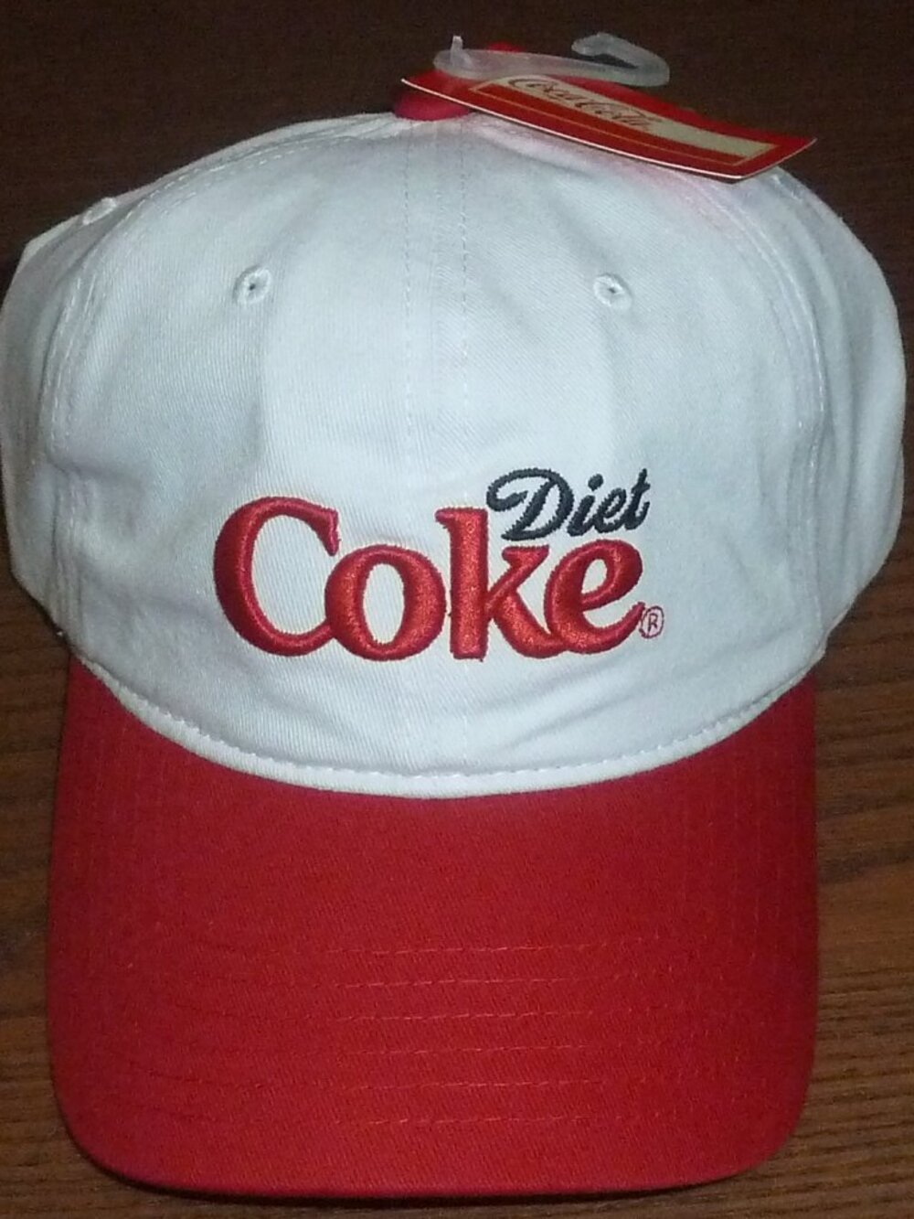 Diet Coke Hat White Red Adjustable Cap Embroidered Logo Coca Cola Unisex